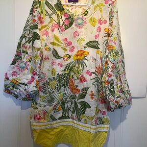 Sana Safinaz Floral Print Women's Tunic Top Size S